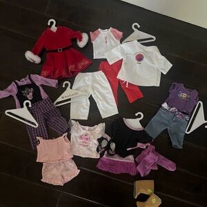 American Girl Doll Clothes Set lot hall karate pajamas dance 18” Christmas